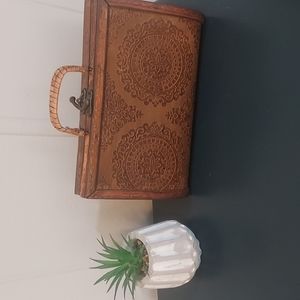 Vintage Wood Hand Bag~Purse